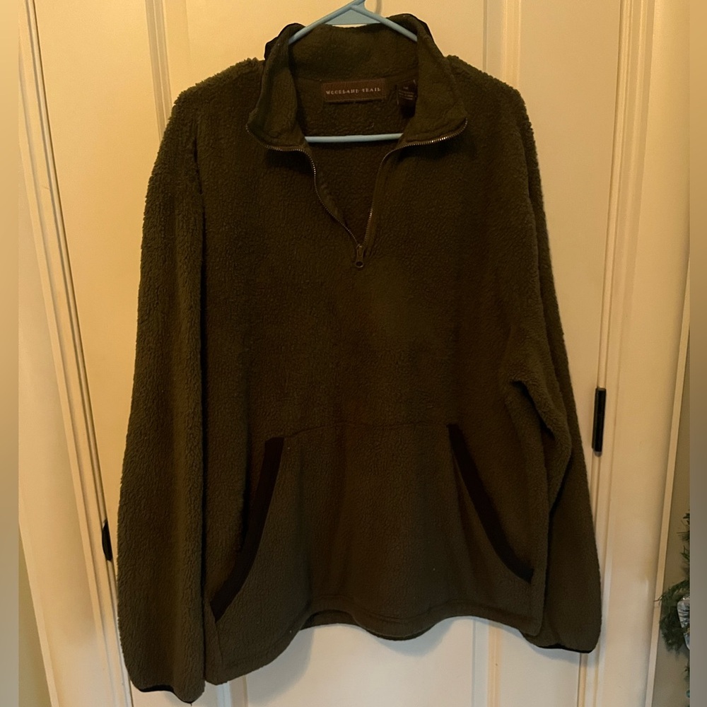 Woodland Trail Men’s Green Quarter Zip Fleece Sz LG